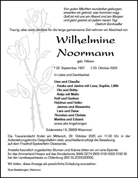Profilbild von Wilhelmine Noormann