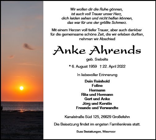 Erinnerungsbild für Anke Ahrends