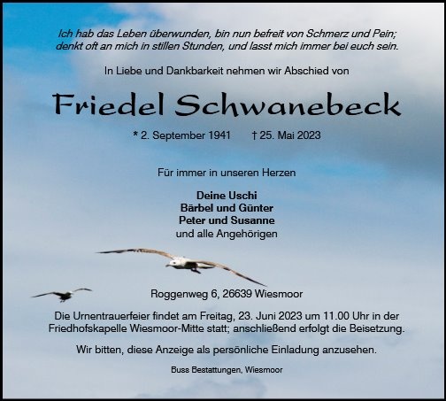 Erinnerungsbild für Friedrich Schwanebeck