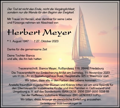Erinnerungsbild für Herbert Meyer