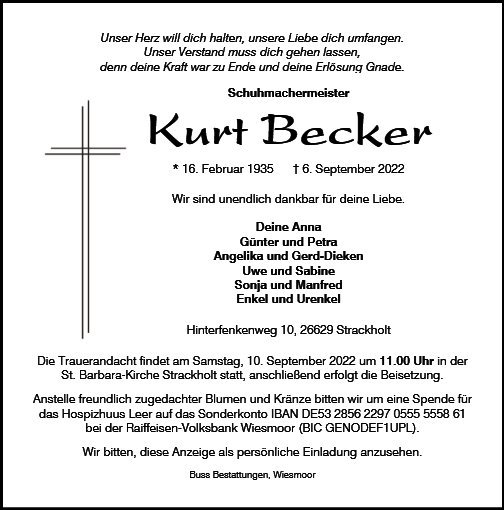 Erinnerungsbild für Kurt Becker