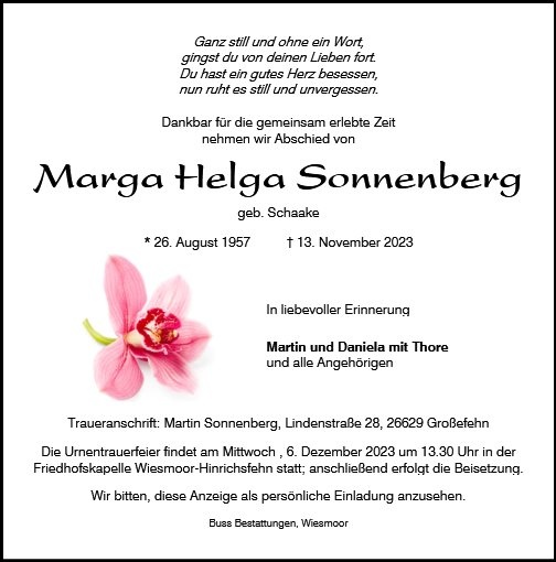 Erinnerungsbild für Marga Sonnenberg
