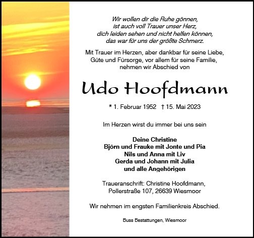 Erinnerungsbild für Udo Hoofdmann